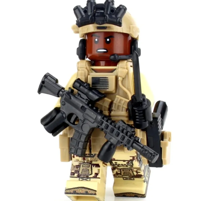 Custom Lego Military Minifigures>The Brick Show Shop African American Special Forces Soldier - Custom Military Minifig