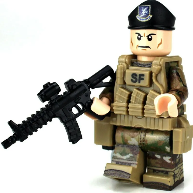 Custom Lego Military Minifigures>The Brick Show Shop Air Force Security Forces Airmen OCP Minifig made using LEGO bricks
