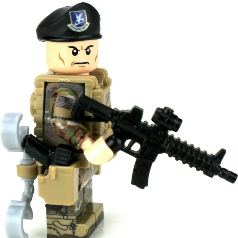Custom Lego Military Minifigures>The Brick Show Shop Air Force Security Forces Airmen OCP Minifig made using LEGO bricks