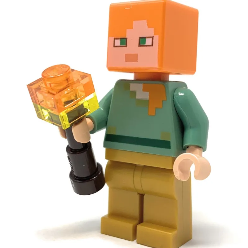 Minecraft>The Brick Show Shop Alex (Gold Legs, Torch) - LEGO Minecraft Minifigure (2017)