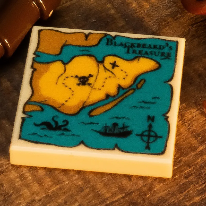 B3 Customs | Custom Parts>The Brick Show Shop B3 Customs® Blackbeard's Treasure Map (2x2 Tile)