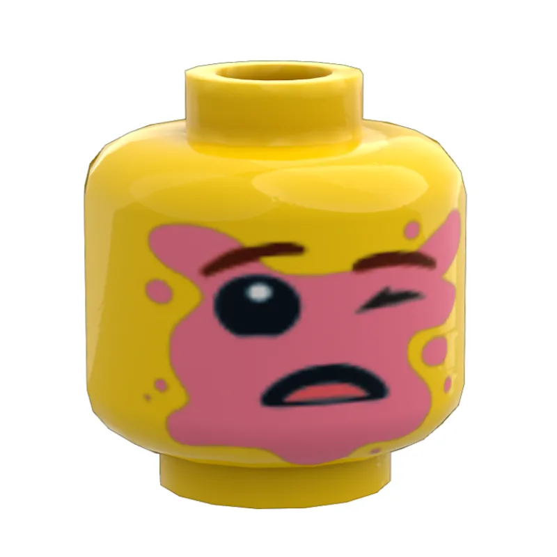 B3 Customs | Custom Parts>The Brick Show Shop B3 Customs® Boy Popped Bubble Gum on Face Minifig Head