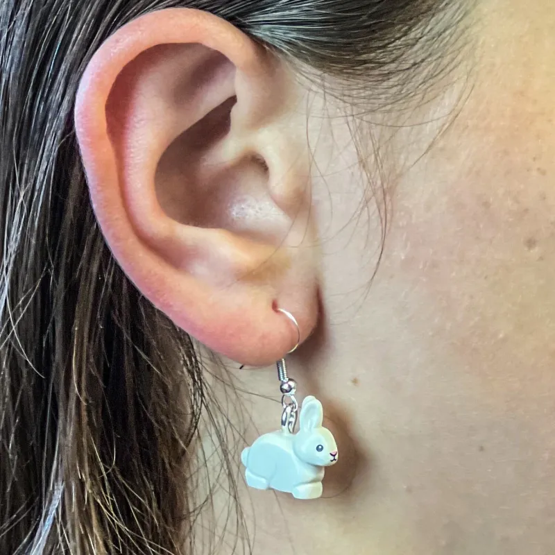B3 Customs | Lego Jewelry>The Brick Show Shop B3 Customs® Bunny Earrings made from LEGO Bricks