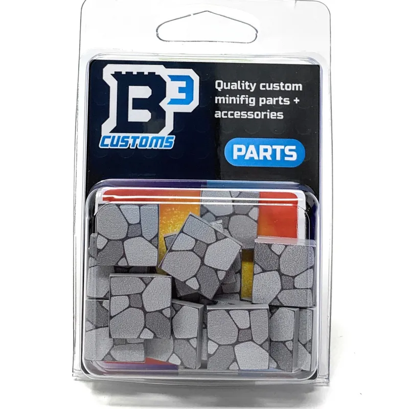 B3 Customs | Custom Parts>The Brick Show Shop B3 Customs® Cobblestone Tile Part Pack (20 Tiles) - made with LEGO bricks