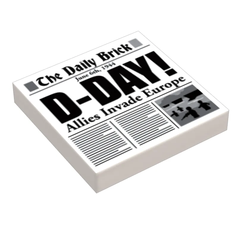 B3 Customs | Custom Parts>The Brick Show Shop B3 Customs® D-Day WW2 Newspaper (2x2 Tile)
