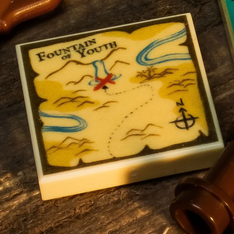 B3 Customs | Custom Parts>The Brick Show Shop B3 Customs® Fountain of Youth Treasure Map (2x2 Tile)