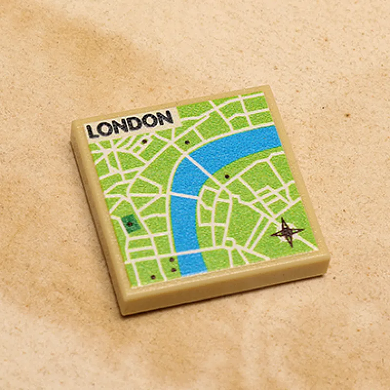 B3 Customs | Custom Parts>The Brick Show Shop B3 Customs® London, England Map (2x2 Tile)