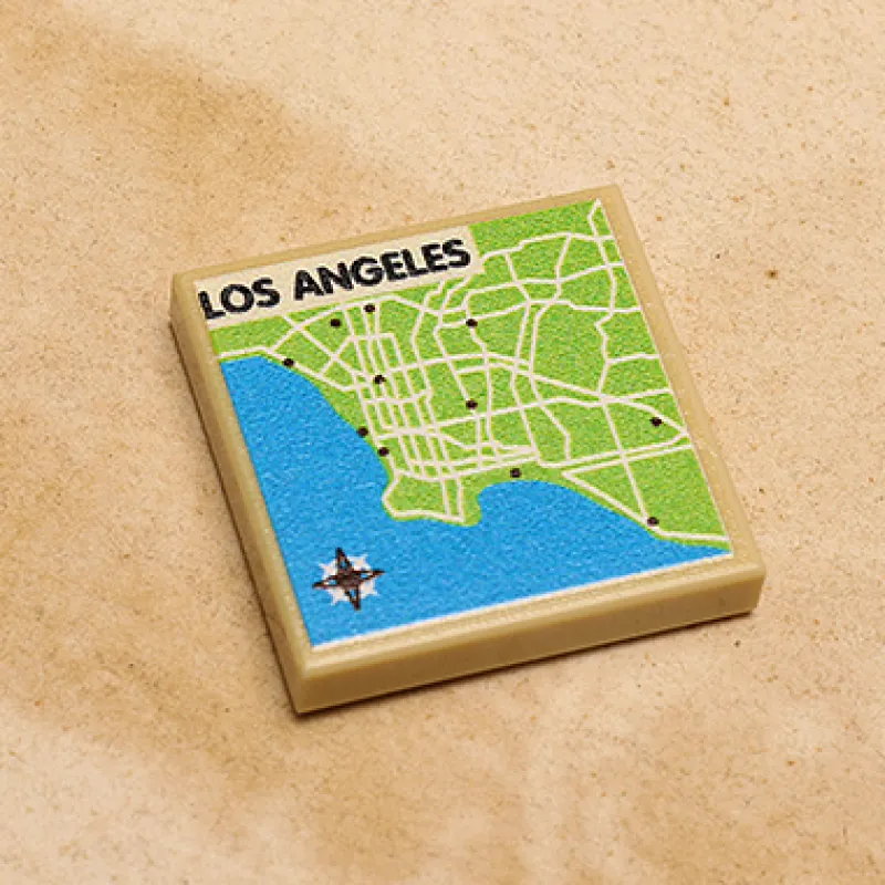 B3 Customs | Custom Parts>The Brick Show Shop B3 Customs® Los Angeles, CA Map (2x2 Tile)