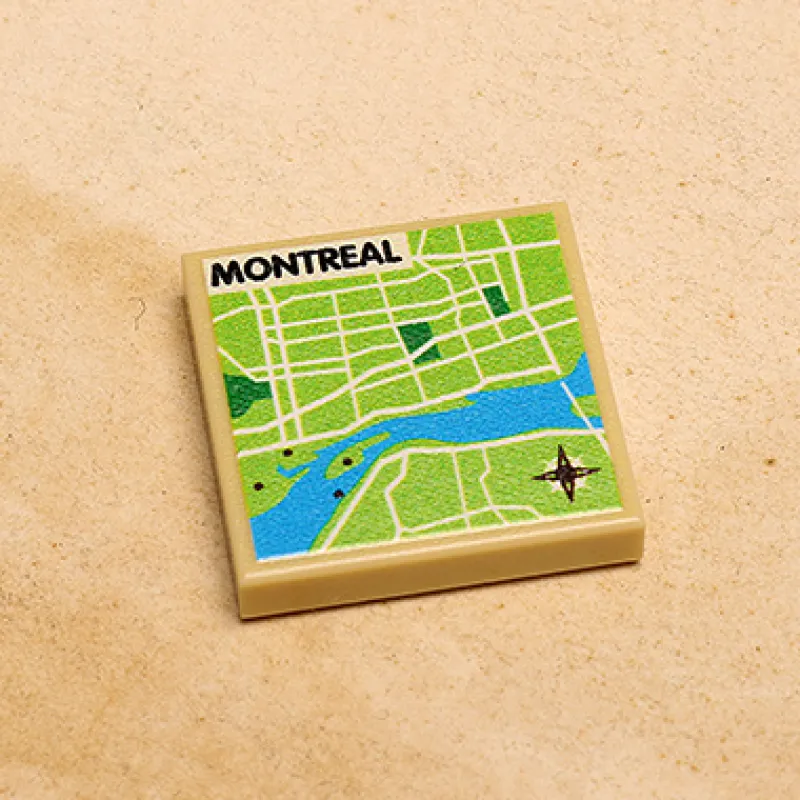 B3 Customs | Custom Parts>The Brick Show Shop B3 Customs® Montreal, Canada Map (2x2 Tile)