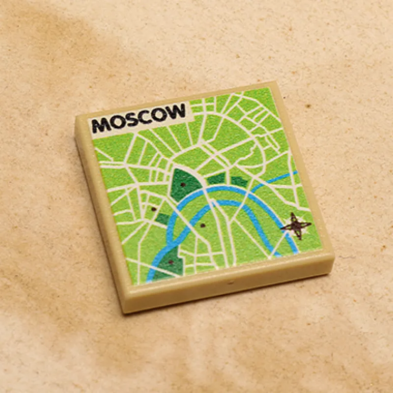 B3 Customs | Custom Parts>The Brick Show Shop B3 Customs® Moscow, Russia Map (2x2 Tile)