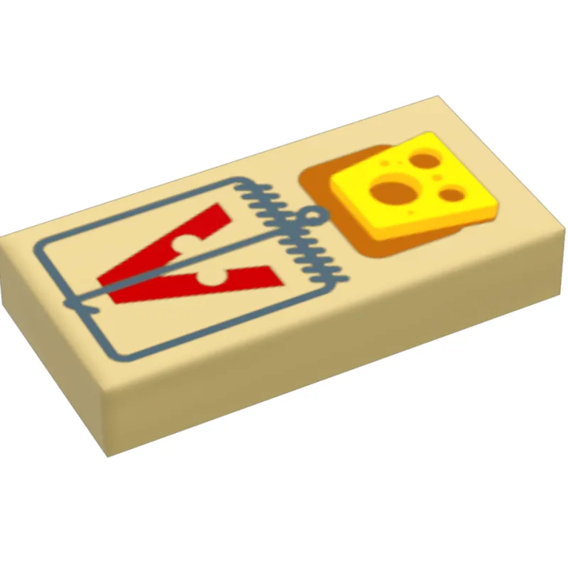 B3 Customs | Custom Parts>The Brick Show Shop B3 Customs® Mouse Trap w/ Cheese (1x2 Tile)