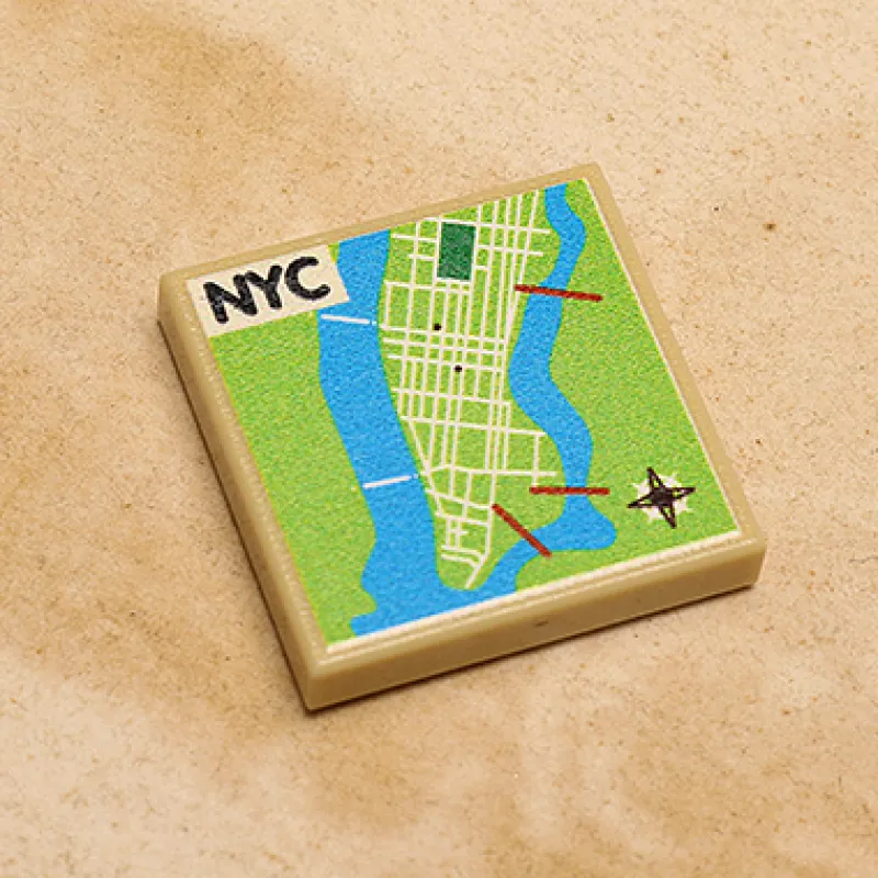 B3 Customs | Custom Parts>The Brick Show Shop B3 Customs® New York City Map (2x2 Tile)