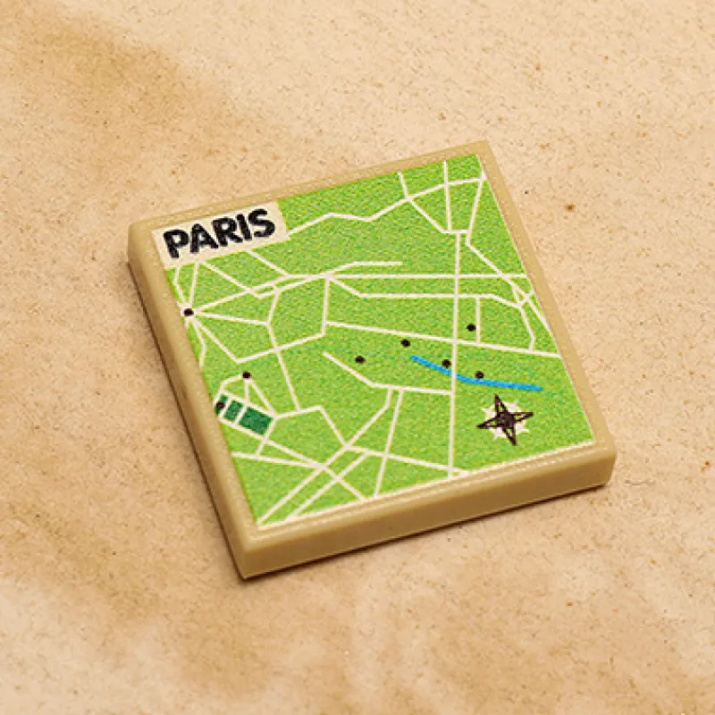 B3 Customs | Custom Parts>The Brick Show Shop B3 Customs® Paris, France Map (2x2 Tile)