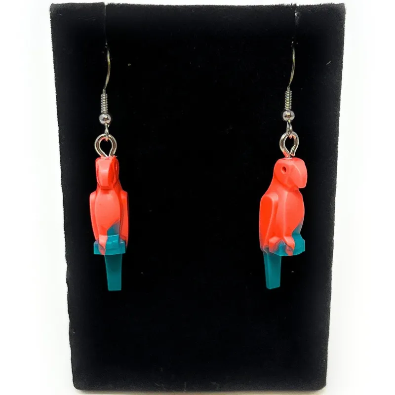 B3 Customs | Lego Jewelry>The Brick Show Shop B3 Customs® Parrot Earrings made from LEGO Bricks