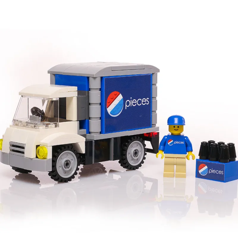 B3 Customs | Vehicles>The Brick Show Shop B3 Customs Pieces Soda Delivery Truck with Minifigure