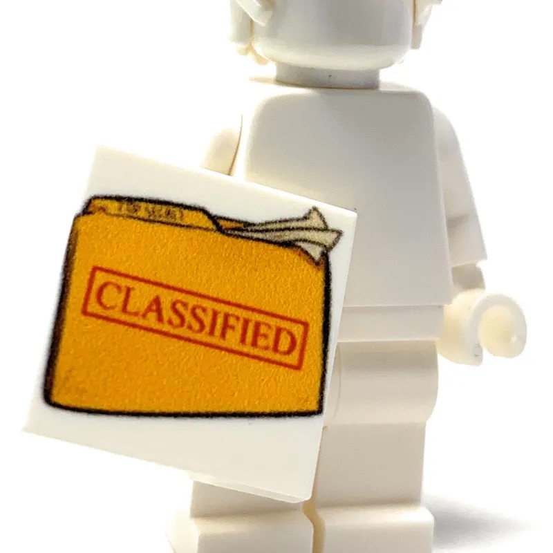 B3 Customs | Custom Parts>The Brick Show Shop B3 Customs® Printed Classified Document (2x2 Tile)