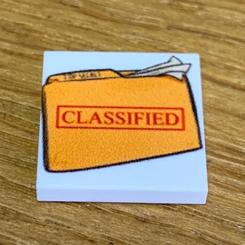 B3 Customs | Custom Parts>The Brick Show Shop B3 Customs® Printed Classified Document (2x2 Tile)