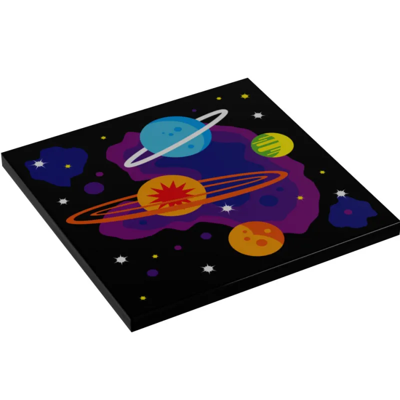B3 Customs | Custom Parts>The Brick Show Shop B3 Customs® 80's Arcade Carpet (Planets) - Custom Printed 6x6 Tile for