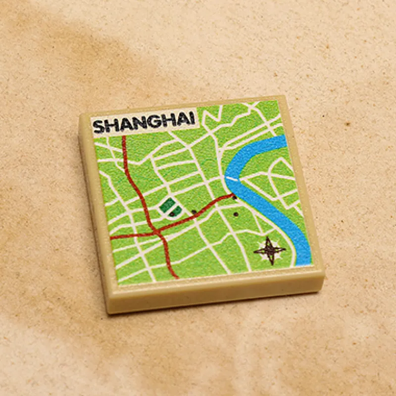 B3 Customs | Custom Parts>The Brick Show Shop B3 Customs® Shanghai, China Map (2x2 Tile)