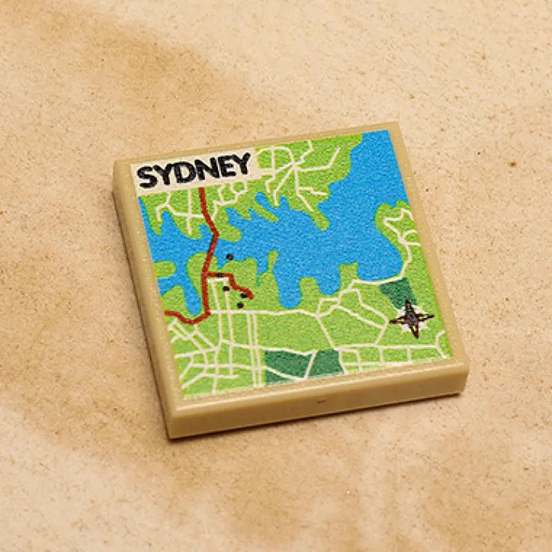 B3 Customs | Custom Parts>The Brick Show Shop B3 Customs® Sydney, Australia Map (2x2 Tile)