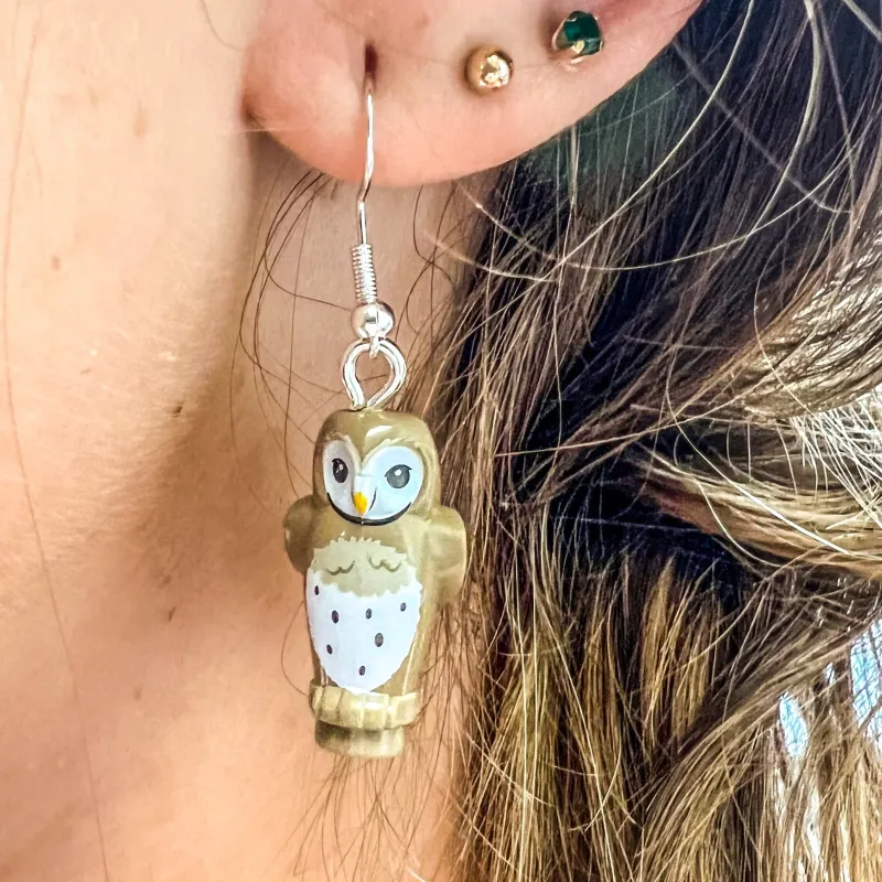 B3 Customs | Lego Jewelry>The Brick Show Shop B3 Customs® Tan Owl Earrings made from LEGO Bricks