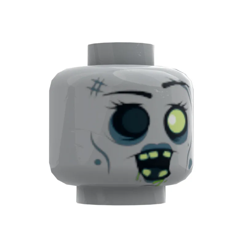 B3 Customs | Custom Parts>The Brick Show Shop B3 Customs® Zombie #1 Minifig Head