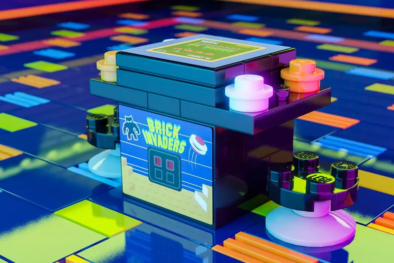 B3 Customs | Arcade>The Brick Show Shop Brick Invaders (Cocktail Style) - Custom Arcade Machine