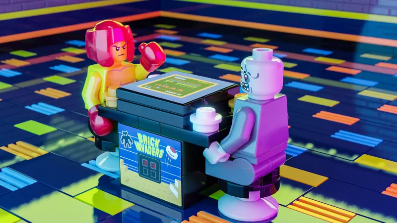B3 Customs | Arcade>The Brick Show Shop Brick Invaders (Cocktail Style) - Custom Arcade Machine