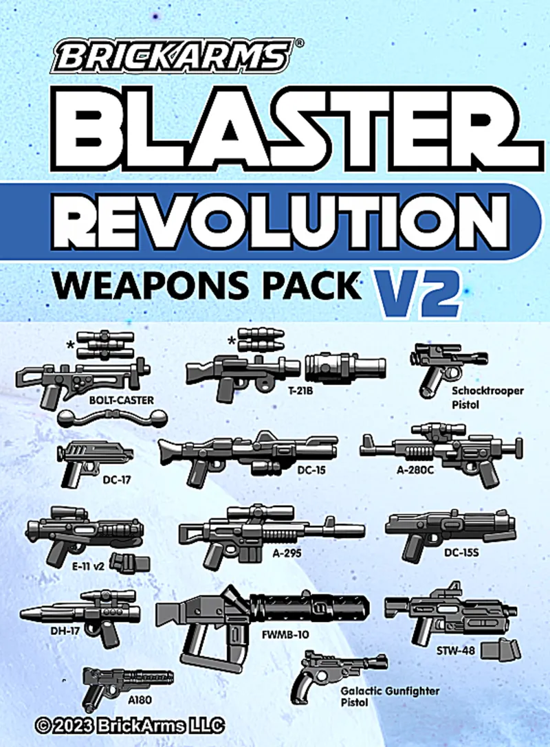 Brickarms>The Brick Show Shop BrickArms Blasters Revolution V2 Minifigure Weapons Pack
