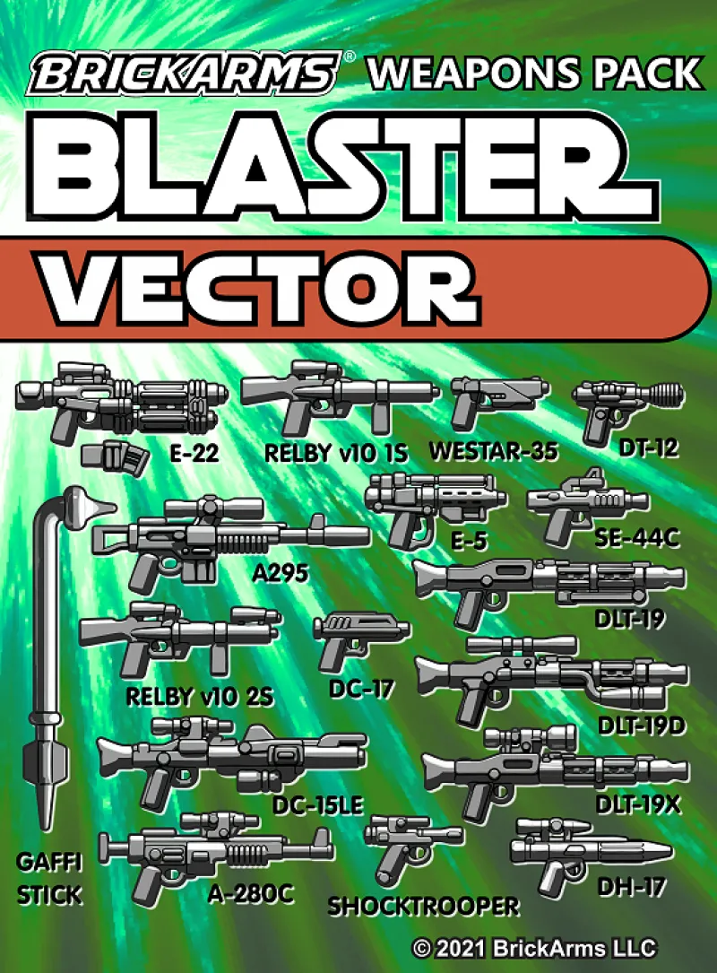 Brickarms>The Brick Show Shop BrickArms Blasters Vector Minifigure Weapons Pack