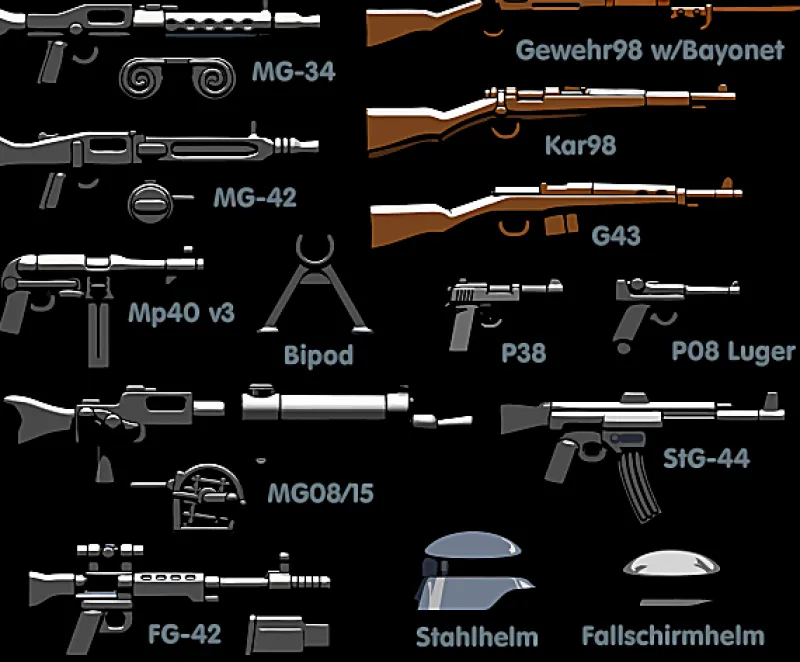 Brickarms>The Brick Show Shop BrickArms German Weapons Pack V3