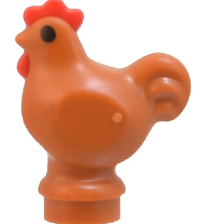 City>The Brick Show Shop Chicken (Dark Orange) - LEGO City Farm Minifigure
