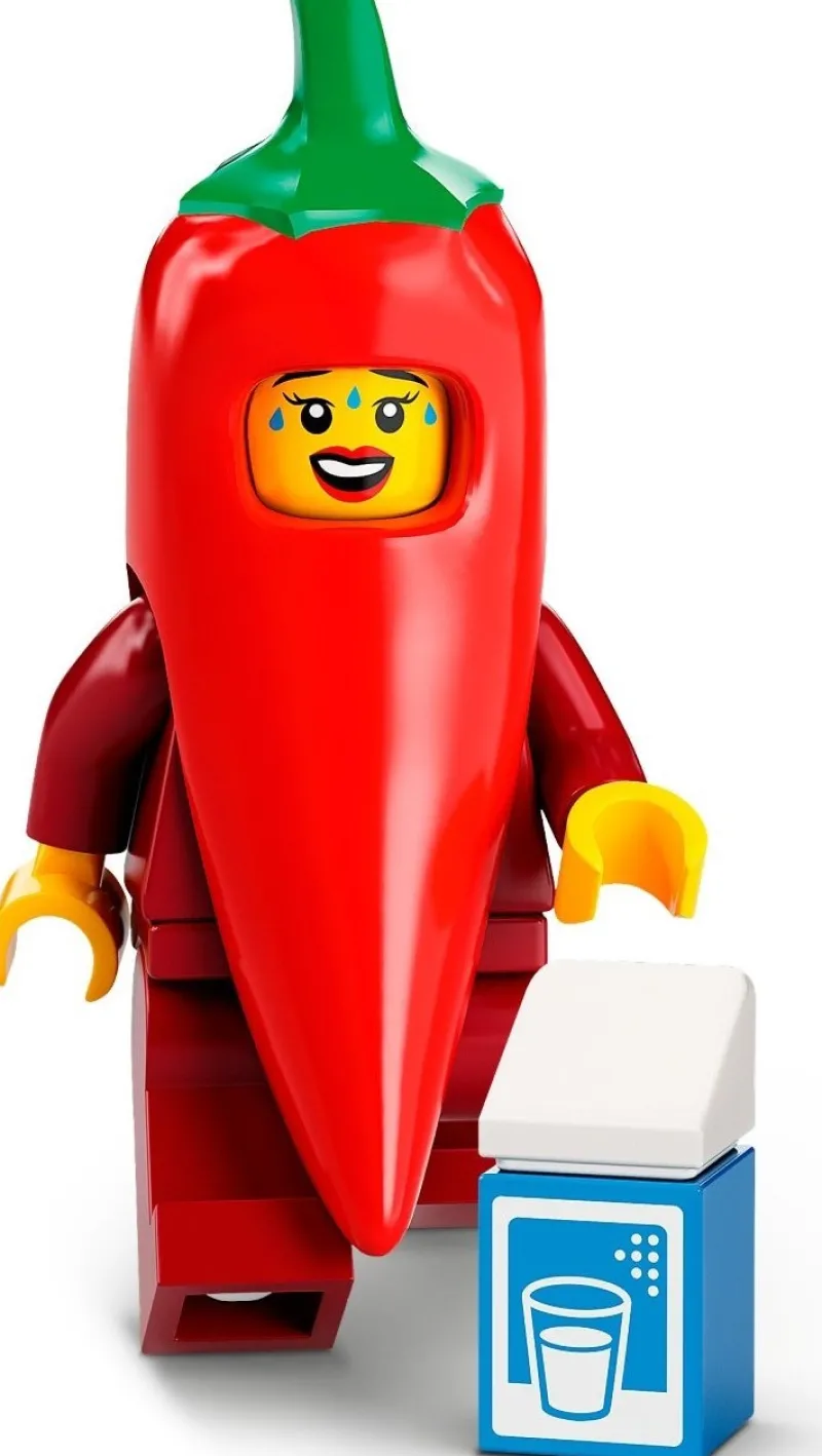 Collectible Minifigures>The Brick Show Shop Chili Costume Fan - LEGO Collectible Minifigure (Series 22) (2022)