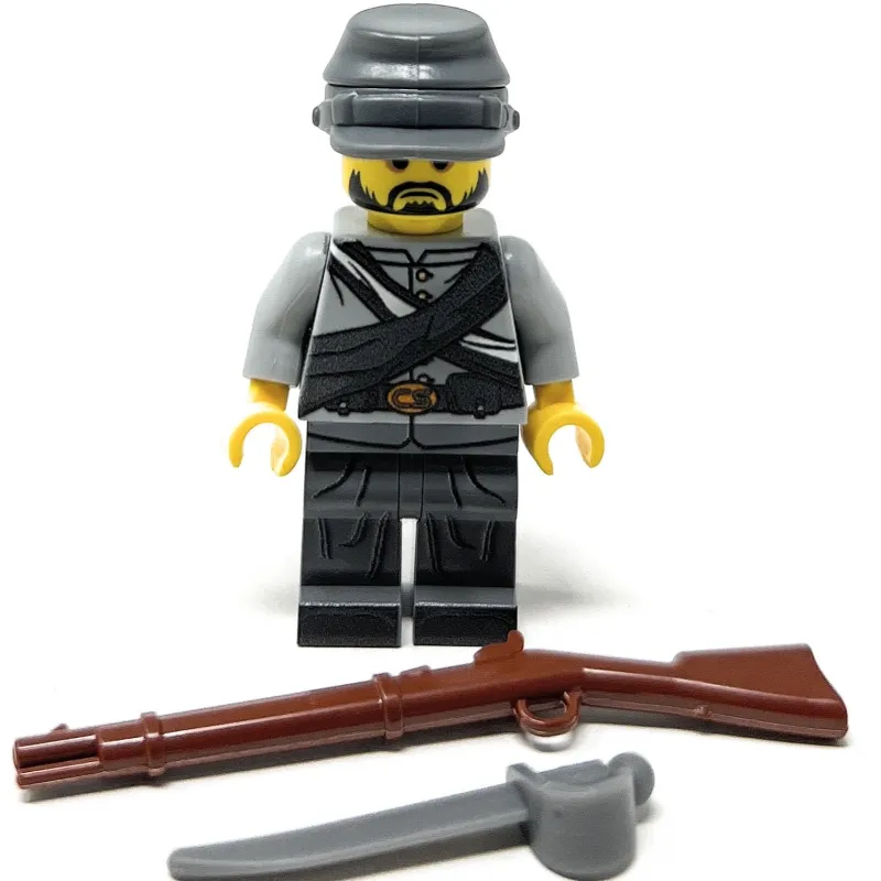 B3 Customs | Custom Lego Military Minifigures>The Brick Show Shop Civil War Confederate Soldier - Custom LEGO Military Minifigure B3 Cus