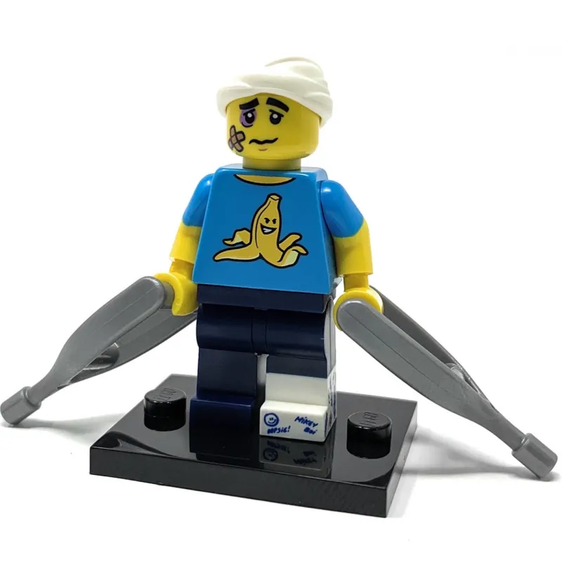 Collectible Minifigures>The Brick Show Shop Clumsy Guy (w/ Crutches) - LEGO Series 15 Collectible Minifigure (2016