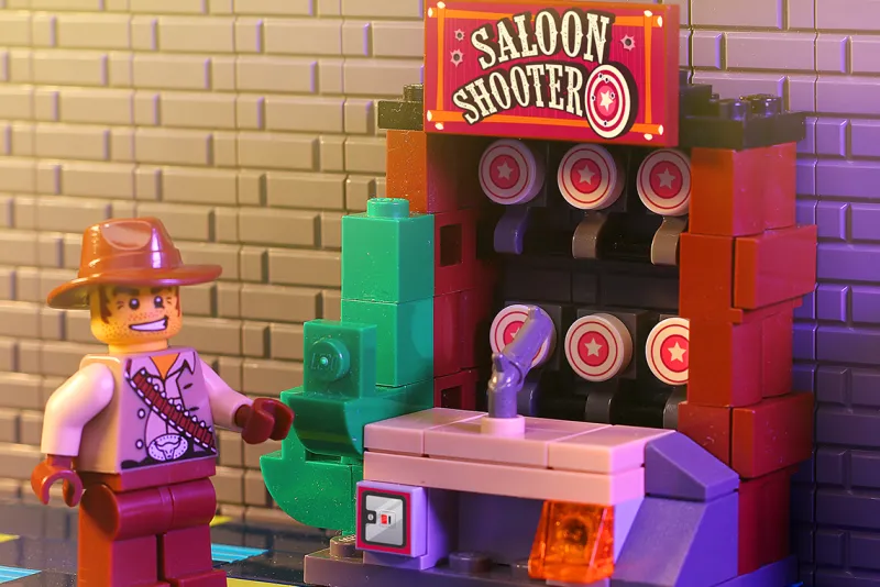 B3 Customs | Arcade>The Brick Show Shop Custom Saloon Shooter Arcade Game made using LEGO parts