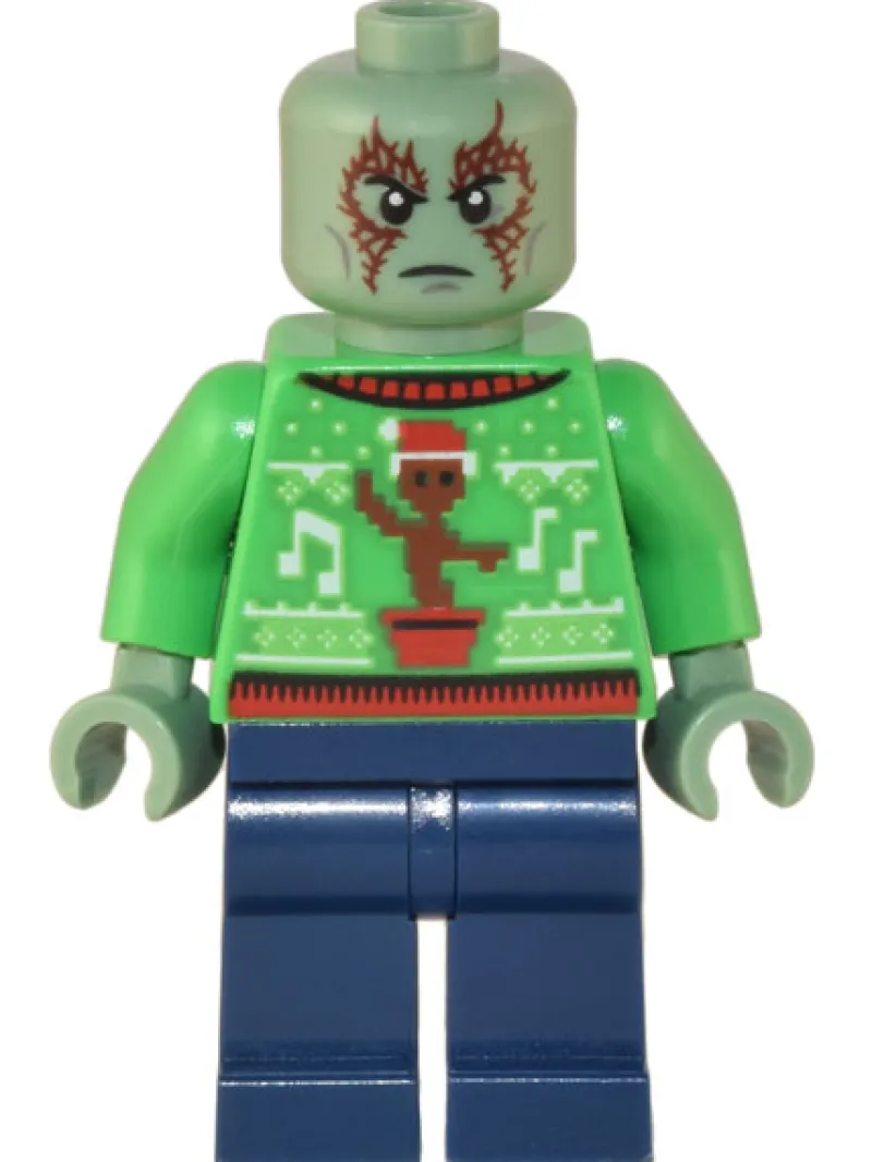 Marvel>The Brick Show Shop Drax (Advent, Holiday Sweater) - LEGO Marvel GOTG Minifigure (2022)