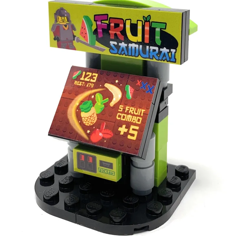 B3 Customs | Arcade>The Brick Show Shop Fruit Samurai Arcade Building Set made using LEGO parts - B3 Customs