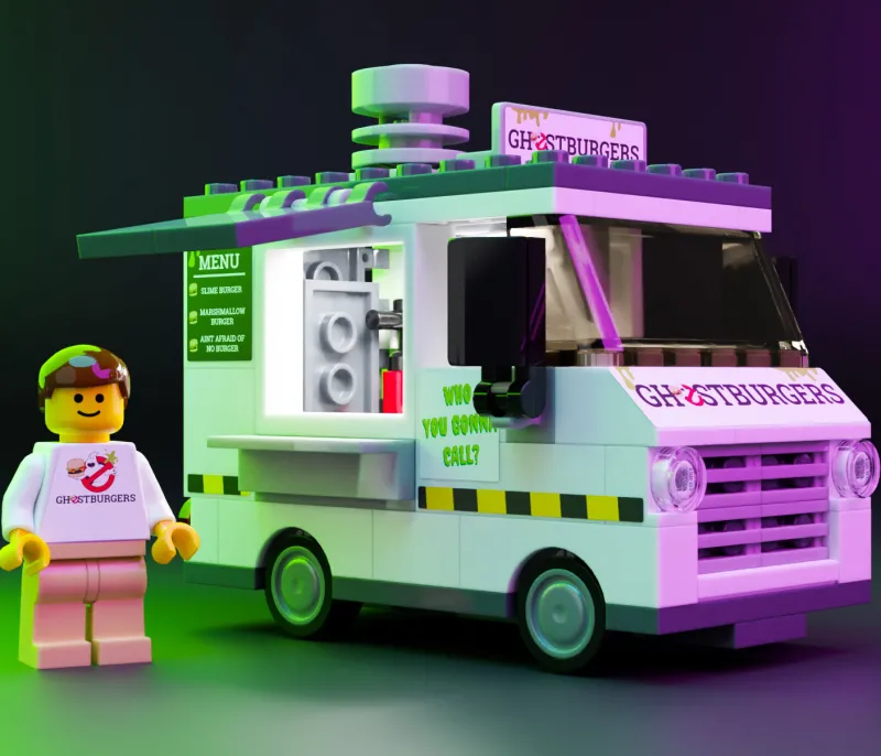B3 Customs | Vehicles>The Brick Show Shop Ghost Burgers - B3 Customs® Food Truck w/ Minifigure