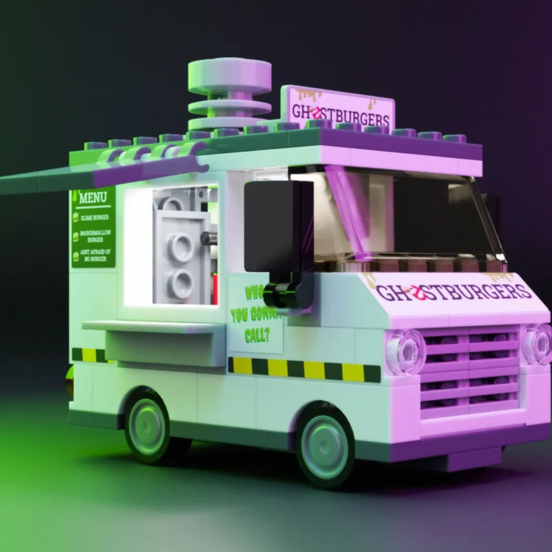 B3 Customs | Vehicles>The Brick Show Shop Ghost Burgers - B3 Customs® Food Truck w/ Minifigure