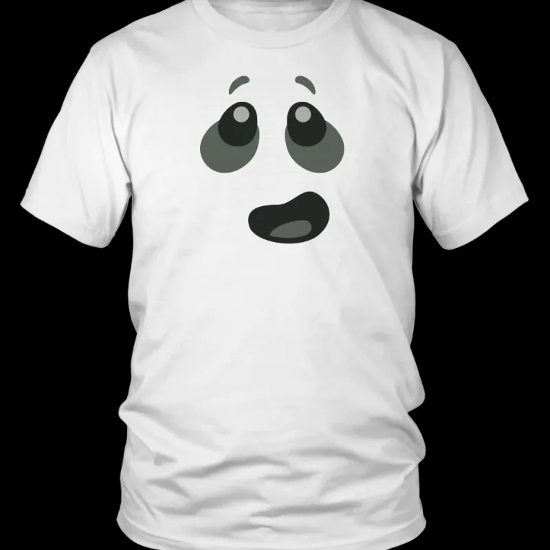 T-shirts>The Brick Show Shop Ghost Minifigure Expression Brick T-Shirt White