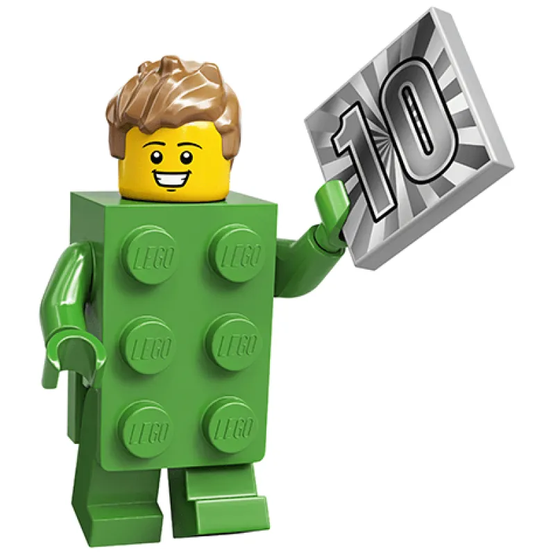 Collectible Minifigures>The Brick Show Shop Green Brick Suit Guy (20th Anniversary) - LEGO Series 20 Collectible M