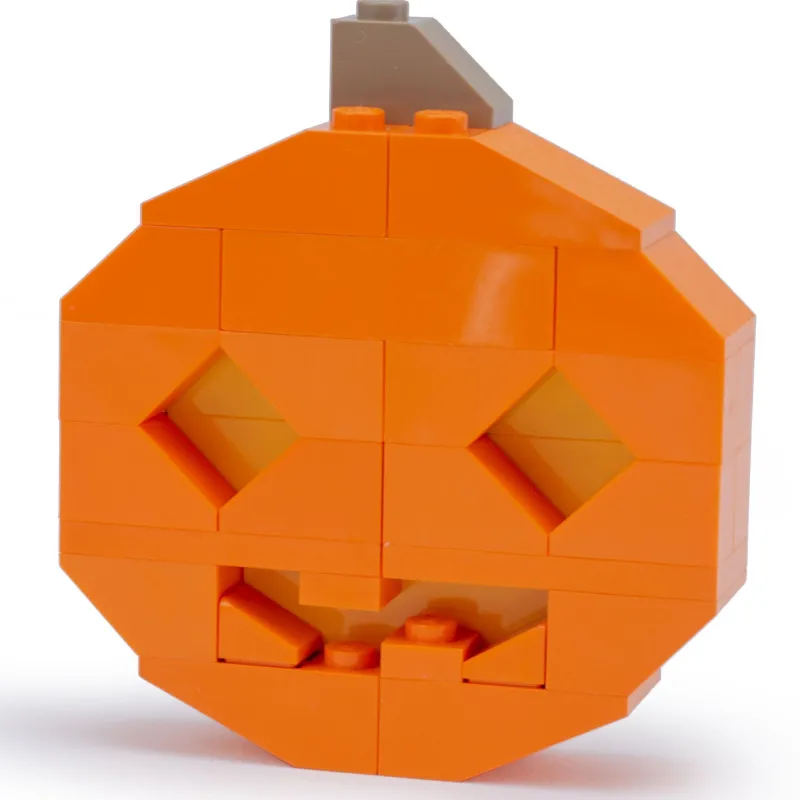 B3 Customs>The Brick Show Shop Halloween Jack-O'-Lantern B3 Customs Set made using LEGO parts