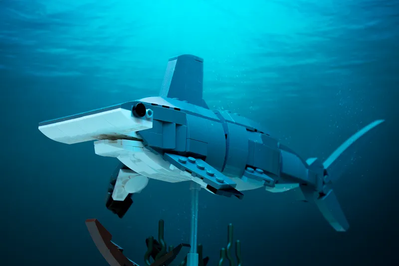 B3 Customs>The Brick Show Shop Hammerhead Shark Building Set made with LEGO parts - B3 Customs