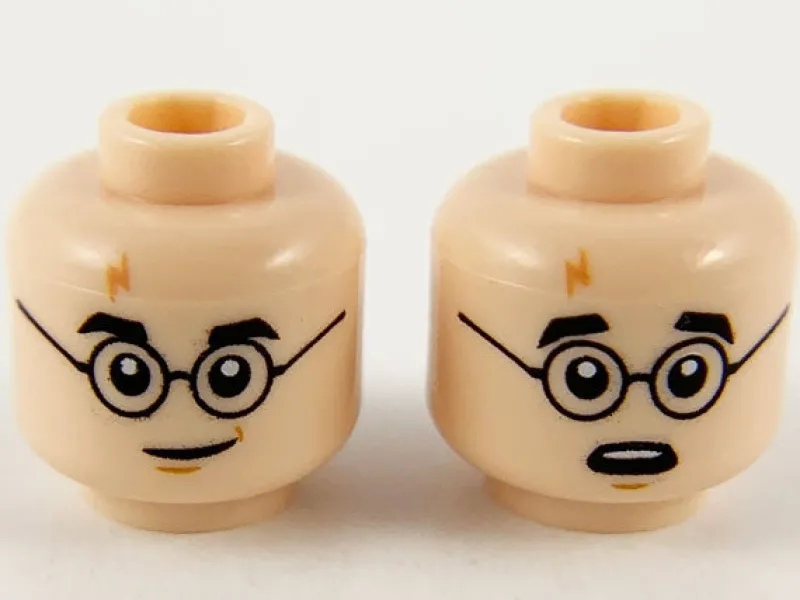 Lego Parts | Harry Potter>The Brick Show Shop Harry Potter, Lightning Scar, Grin / Surprised Pattern (Light Nougat F