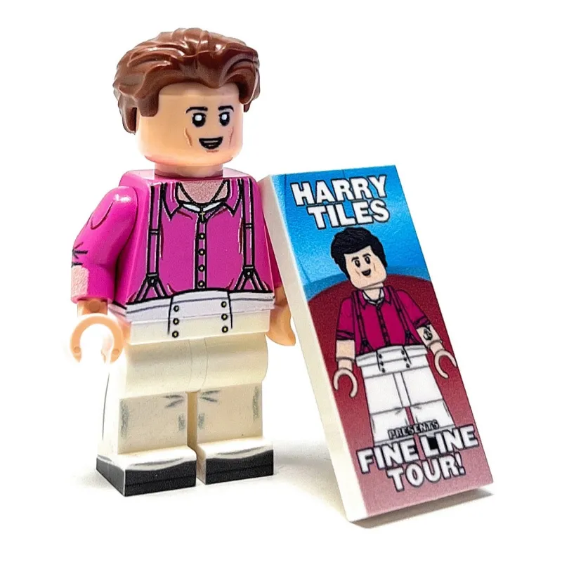 B3 Customs>The Brick Show Shop Harry Tiles Custom Musician Minifig w/ Concert Poster (Fine Line Tour)