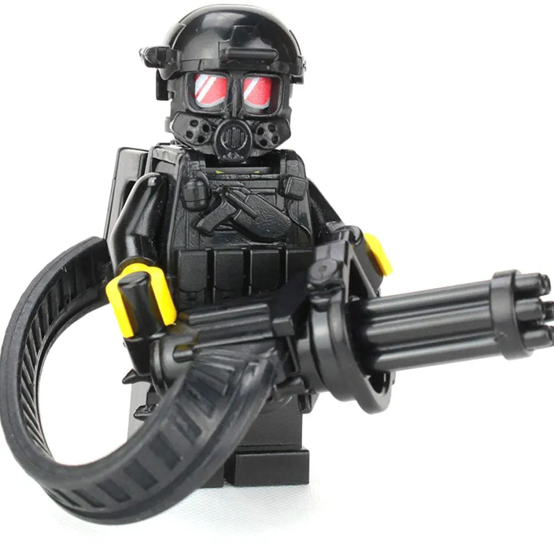 Custom Lego Military Minifigures>The Brick Show Shop Heavy Gunner Minigun Soldier - Custom LEGO Military Minifig