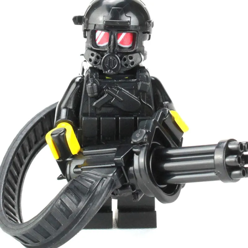Custom Lego Military Minifigures>The Brick Show Shop Heavy Gunner Minigun Soldier - Custom LEGO Military Minifig