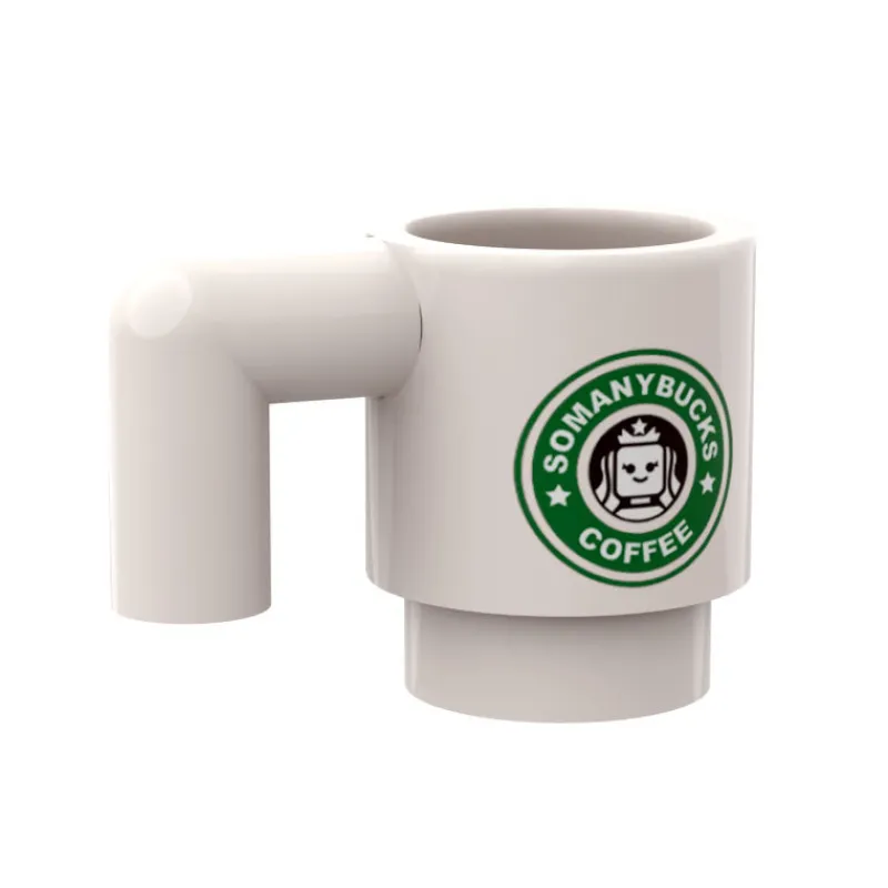 Custom Parts>The Brick Show Shop Huge Somanybucks Mug - B3 Customs using LEGO bricks, Starbucks