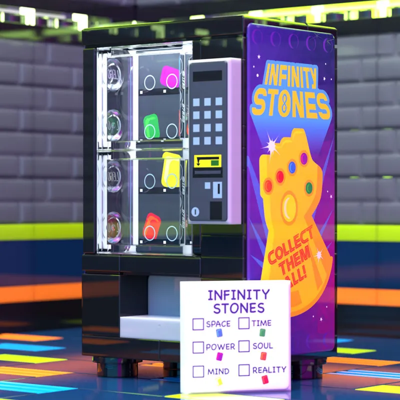 B3 Customs>The Brick Show Shop Infinity Stones Vending Machine Custom Building Set made using LEGO pa